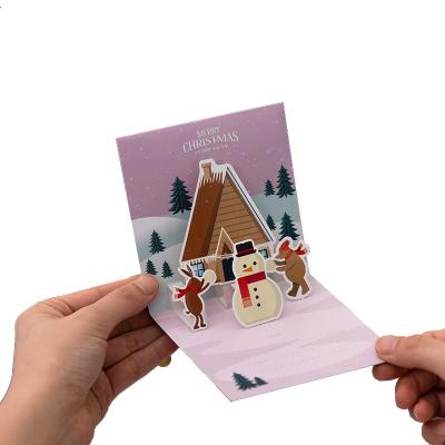 China China 3D Merry Christmas Cards Gift Greeting Cards Paper Folding Card for sale