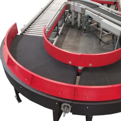 China Factory Poly-V Belt Curved Roller Conveyor R=800mm, W=500mm, H=800mm for sale