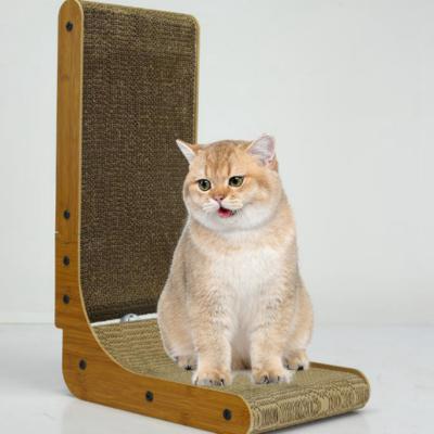 China Stocked High Quality Pet Products Large L-shaped Cat Scratcher Board for sale