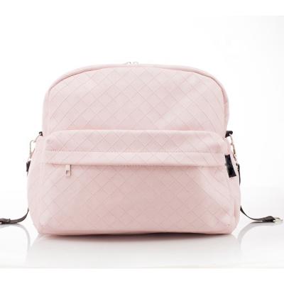 China Multifunctional Pink Diamond Pattern Purpose Mummy Diaper Bag For Baby Packing Goods for sale