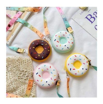 China cute; little girls colorful round little donuts shoulder bag cute messenger Coin Bag for baby for sale