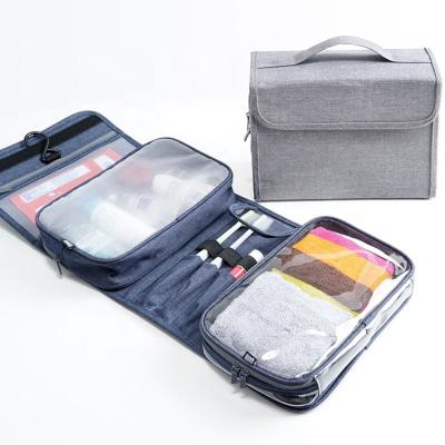 China Raincoat ; Wet Dry Leave Multifunctional Travel Cosmetic Bags Man Polyester Folding Toiletry Bag Large Capacity Kits Waterproof Cosmetic Organizer for sale