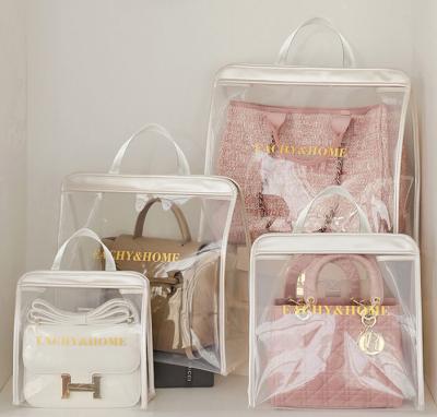 China Sustainable Waterproof Clear Luxury Organizer Handbag Bag Dustproof Storage Bag for sale