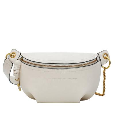 China High Quality Custom Made Water Proof White Women PU Fanny Pack Waterproof Ladies Waist Leather Bags for sale