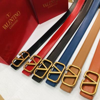 China Fashion New High Quality Luxury V Brand Classic Design High Quality 1:1 Leather Belt Women's Leisure Zinc Alloy Button Without Box 05 for sale