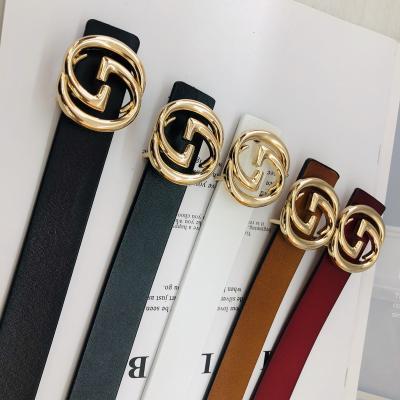 China 2022 Luxury high quality G brand 1:1 fashion accessories waist ladies print design high quality two layer leather belt for sale