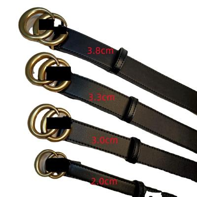 China High quality double G buckle copper belt high quality letter belt of the classic the retro upper layer fashion soft leather for sale