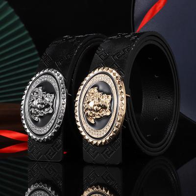 China Famous high quality 1:1 high quality men women 2022 fashion leather belt luxury brand V metal buckle new belt with jeans belt for sale