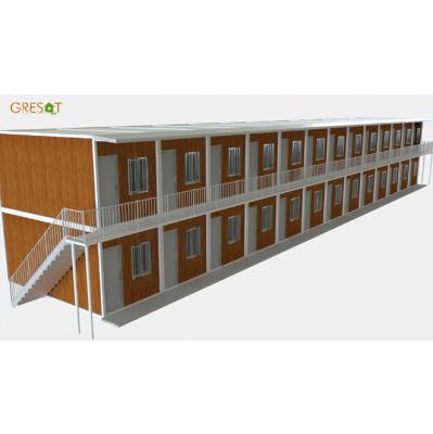 China 40ft Economic Luxury Micro Prefab House Living Cottage Two Storey Prefab Apartment Building Home Portable Container Cabin for sale