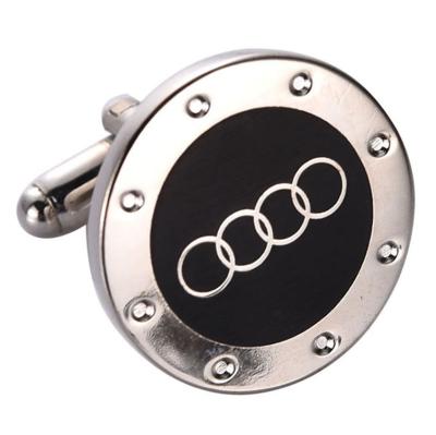 China Zinc Alloy High End Fashion Magnetic Round Shaped Car Logo Cufflinks for sale