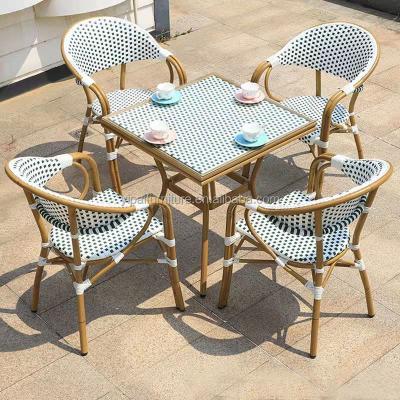 China Modern PE Rattan Garden Wicker Aluminum Outdoor Bamboo Weave Dining Beach Hotel Patio Chair for sale