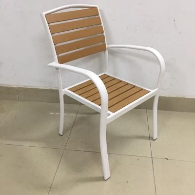 China Outdoor Used Outdoor Patio Armchair Modern Wood Chair Wood Plastic Plastic Wood Chair for sale