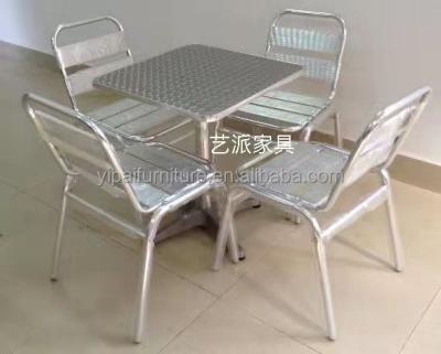 China Modern Metal Aluminum Chair And Table Dining Outdoor Patio Garden Set Table And Chair Set for sale