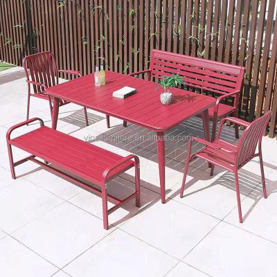 China Outdoor Outdoor Aluminum Patio Table and Chair Combination Set Modern Outdoor Leisure Garden Set for sale