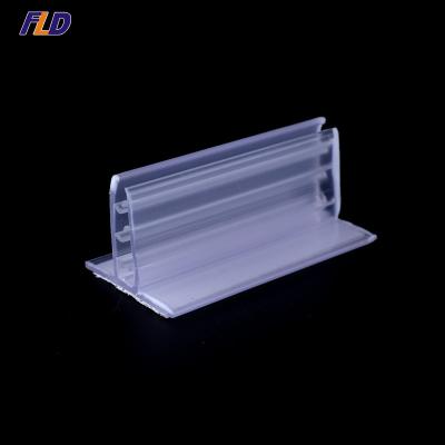 China Supermarkt Poster Holder Supergrip Billet And Plastic Adhesive Card Holder C Handle For Glass Shelves for sale