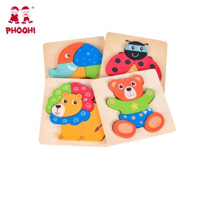 China New Wholesale Educational 3D Game Toy Children Animal Transport Wooden Puzzle for Children for sale