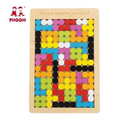 China Educational Educational Puzzle Toy Kids Wooden Brain Teasers Toy For Toddler Game New Design Children Honeycomb for sale