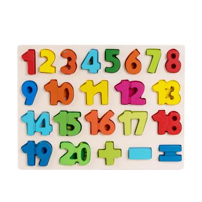 China Counting Maths Arithmetic Plywood Wooden Kids Number Puzzle For Children 30*22*0.7 (cm) for sale