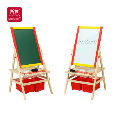 China Easel painting easel natural white boardwooden art painting double board kids easel for kids blackboard 3+ for sale