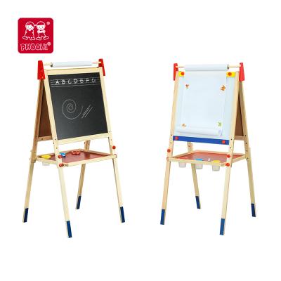 China Easel Black Board Painting Easels For Kids Easel Wooden Stand Wooden Painting Art Easel For Kids With Magnetic White Board for sale