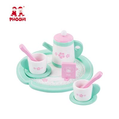 China Pretend Play Toy Set New Arrival Kids Pretend Play Food Set Kitchen Tea Set Wooden Toy For Children for sale