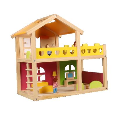 China MODEL TOY Best Birthday Gift No Doors Open Pretend Role Play Toy Wooden Play Dollhouse for sale