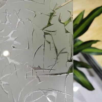 China 5 mm 12 mm farbloses Satin-Säure-Glas mit Textur zu verkaufen