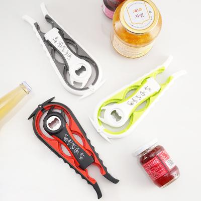 China Multifunctional Viable Silicone Kitchen Instrument Accessories Tools 5-in-1 Jar Opener Can Opener Bottle Opener for sale