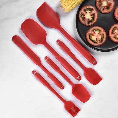 China Sustainable 6pcs silicone spatula set including spatula and oil brush for sale