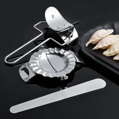 China Workable DIY stainless steel dumpling maker set, including stuffing spoon, dough press mold and dumpling pierogi mold for sale