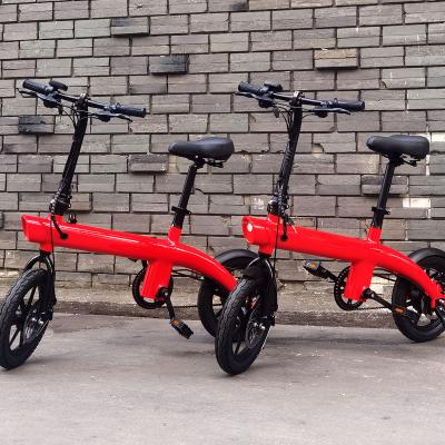 China Portable Aluminum Alloy City Electric Bike With Detachable Battery Red High Speed ​​Foldable Electric Bike for sale