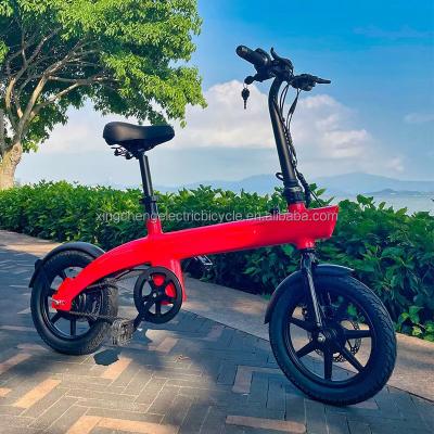 China Hx H2 Aluminum Alloy Electric Scooter 14 Inch Aluminum Alloy City Electric Bicycle LCD Display High Speed ​​Front Hub Motor Foldable Electric Bike for sale