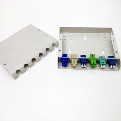 China Mini FTTH Indoor End Cabinet Wall Mountable Indoor Distribution Box 6 Cores Fiber Optic Termination Box for sale