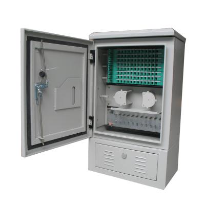 China FTTH good quality 96ports outdoor rugged modular construction splice cabinet mental fiber optic distribution cabinet for sale