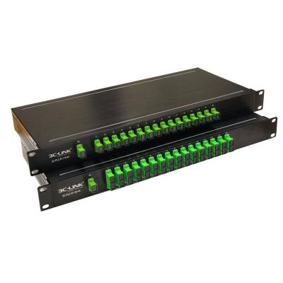 China 19 inch Passive Fiber Optic Splitter Splitter 2:8 1x8 1x16 1x32 1x64 1x128 Rack Mount PLC Splitter 3C-PLC-R132/64 for sale