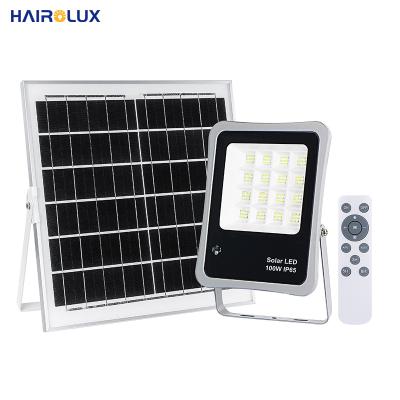 China Modern Outdoor Light Fixtures 60W 100W 200W Lighting Sensor Motion Sensor High Lumen Brightness Energy Saving Led Solar Flood Light for sale