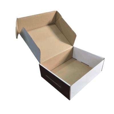 China Custom Logo Flat Print Clothes Shipping Recyclable Cardboard Folding Mailing Paper Box For Dress Apparel Gift Box for sale