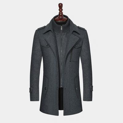 China Anti-wrinkle 2021 Coldproof Coat Windproof Jacket Wool Tweed Jackets Winter Men's Double Collar Jackets For Men for sale