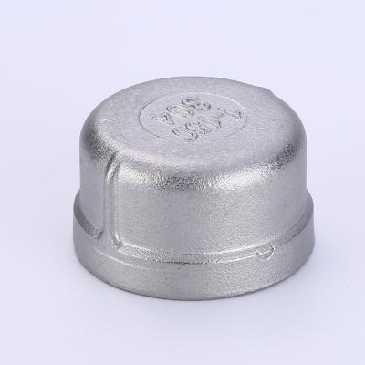 China 2 Inch Non Standard Female Threaded Stainless Steel Pipe Fitting Round Cap Equal for sale