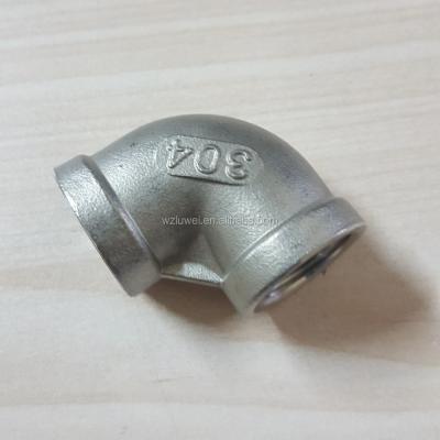 China Stainless Steel 1/2 Inch 316 304 Stainless Steel Screwed Threaded 90 Degree Equal Elbow for sale