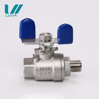 China Commercial Stainless Steel Wire Standard Butterfly Handle Mini Kitchen Ball Valve for sale