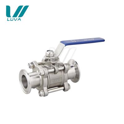 China Commercial Kitchen Casting Manual Type 3 Pc Stainless Steel Flange Ball Valve for sale