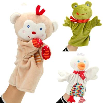 China Plush Stuffed Animals Toys Hand Finger Puppet Cute Dolls Educational Baby Toys Lion Elephant Bunny Monkey Tiger Kids Gift for sale