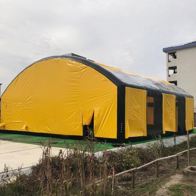 China Commercial Yellow PVC 0.7mm Air Column Reusable Sunshade Inflatable Tent Playground Relax Tent for sale