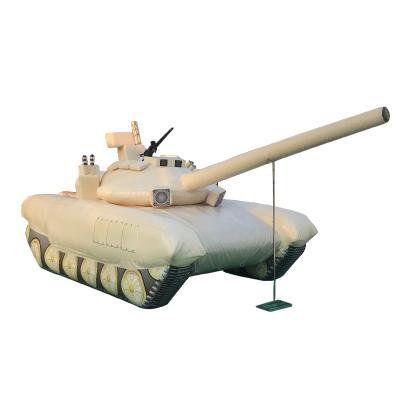 China PVC Coated Waterproof Wholesale 1:1 Aimed Guided Artificial Inflatable Tank T90 Model Used For War Game Customized for sale