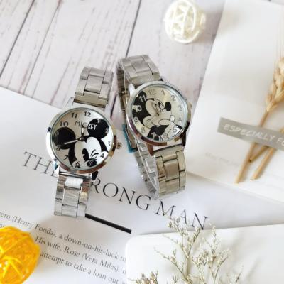 China Three-hand Fashion Small Cartoon Mickey Mouse Watch Children Wrist Watch Steel Belt Girls Quartz Watch Children for sale