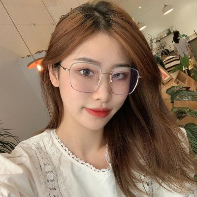 China For New Anti Reading Glasses Oversized Blue Light Glasses With Diamond Edge Metal Frame Glasses For Women Eye Optical Glasses for sale