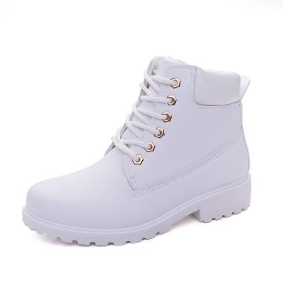 China 2021 Durable Women's Martin Boots Large Size Women's Flat Bottom Pink Short Boots PU Leather Boots Women's Boots for sale