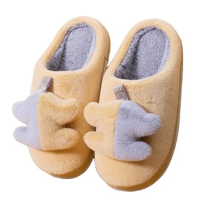 China New autumn and winter large mouth monkey lovers cotton anti-skid slippers, women home children indoor warm plush slippers for sale