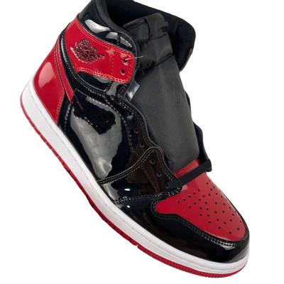 China High Quality Good Quality Leather High Finish Fashion Sports Basketball Shoe Leather Black Red Series 1 for sale